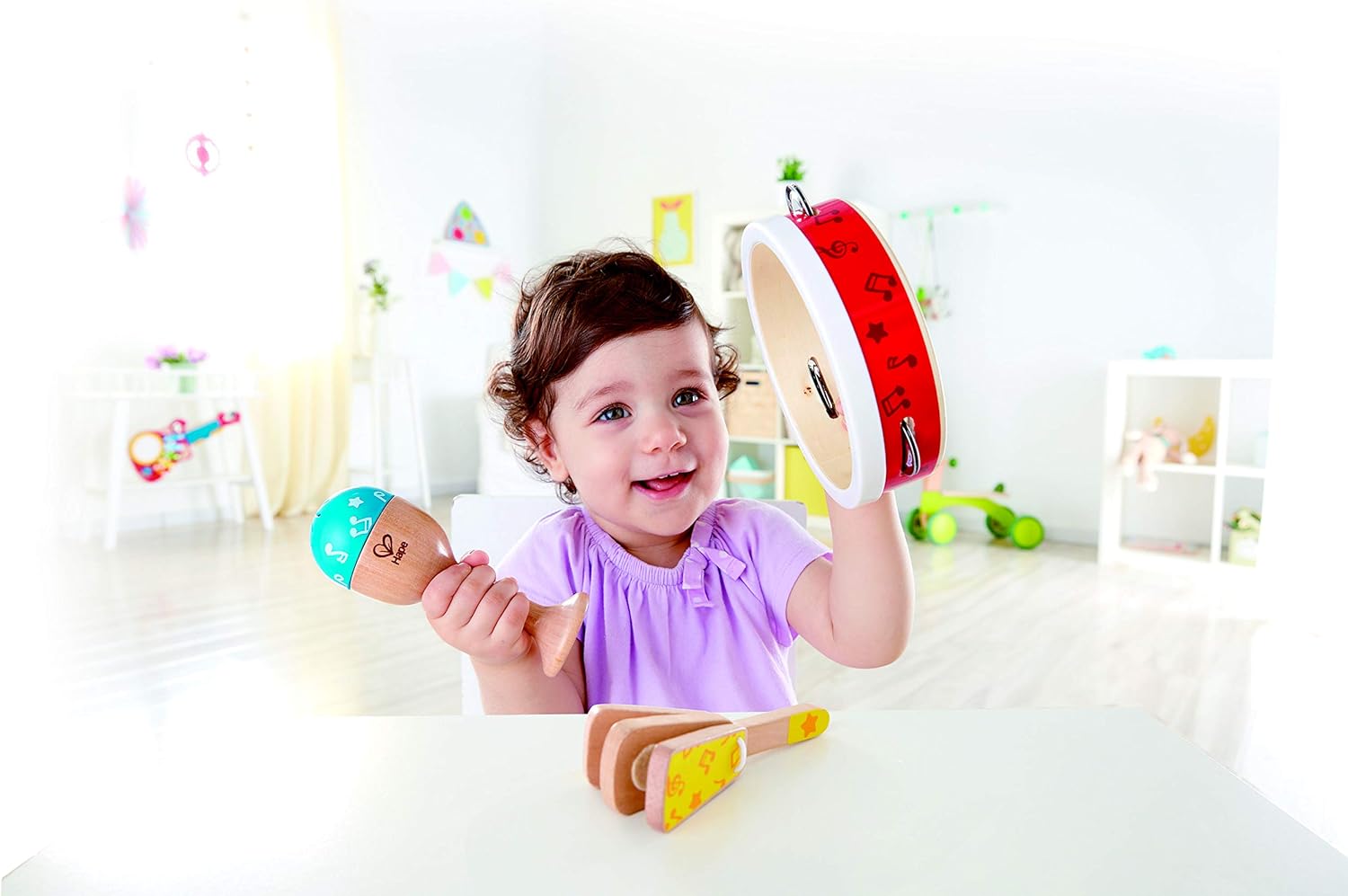 Junior Percussion Set | 3 Piece Wooden Percussion Instrument Set for Toddlers, E0615