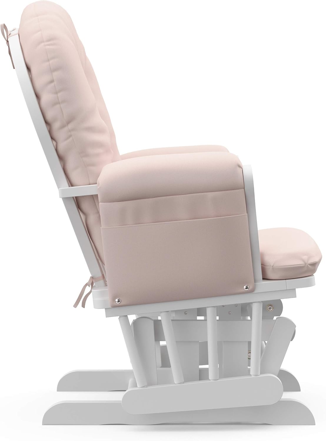 Hoop Glider and Ottoman, White/Pink