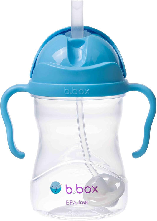 Sippy Cup with Weighted Straw, Drink from Any Angle, Leak Proof, Spill Proof, Easy Grip. BPA Free, Dishwasher Safe, for Babies 6M+ to Toddlers (Blueberry, 240Ml/8Oz)