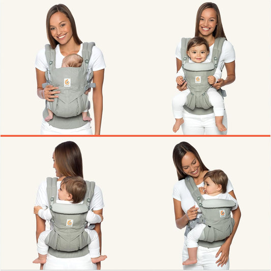 Omni Classic (Formerly OMNI 360) All-Position Baby Carrier for Newborn to Toddler with Lumbar Support, 7-45 Pounds, Pearl Grey, One Size