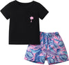 Infant Toddler Baby Boy Summer T-Shirt Clothes Pullover Short Sleeve Leaves Print Tops Shorts 2Pcs Outfits Set