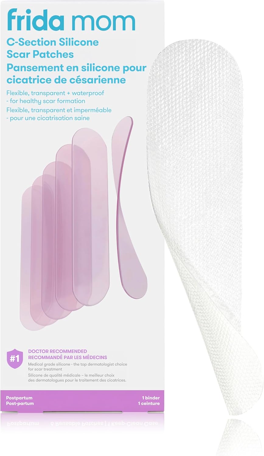 C-Section Silicone Strips, C-Section Recovery Must Have Scar Patches, Reusable Medical Grade Treatment for Keloid Scars, Includes Case & Pouch