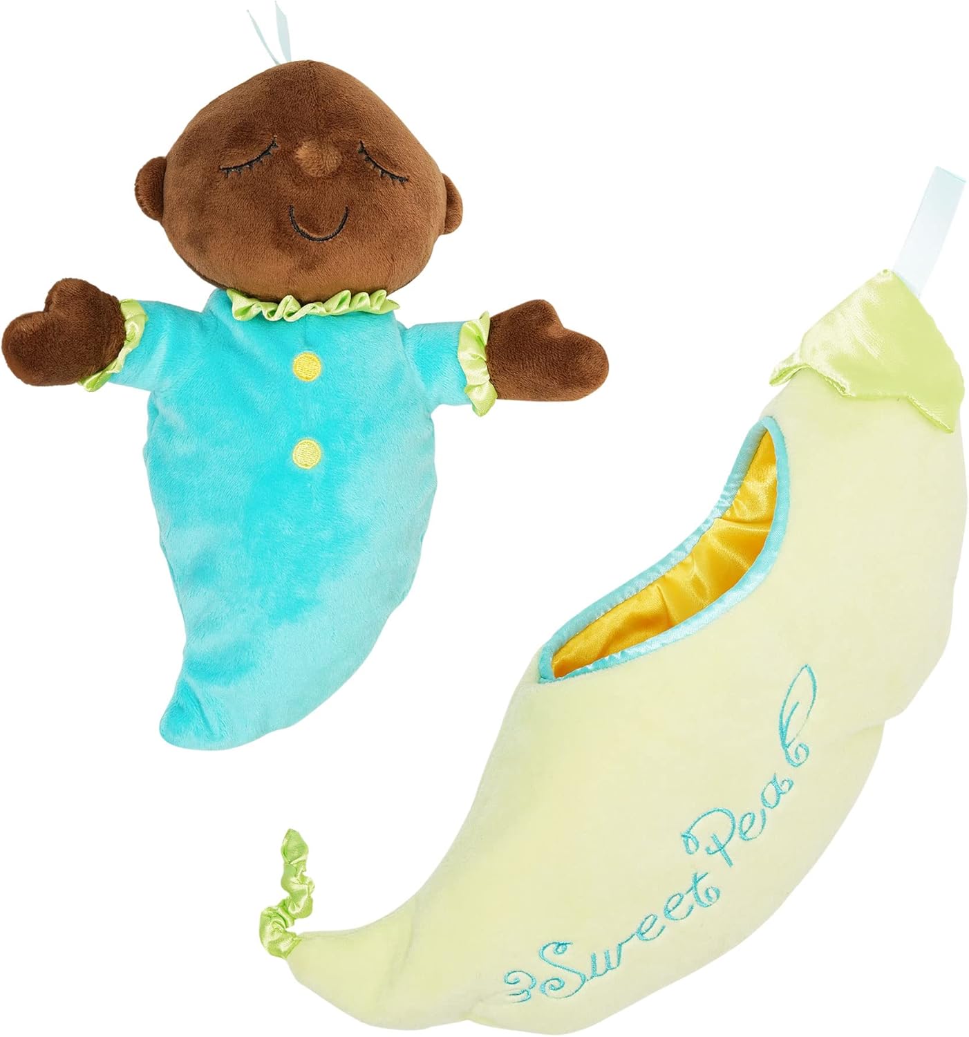 Snuggle Pod Sweet Pea Brown First Baby Doll with Cozy Sleep Sack for Ages 6 Months and Up