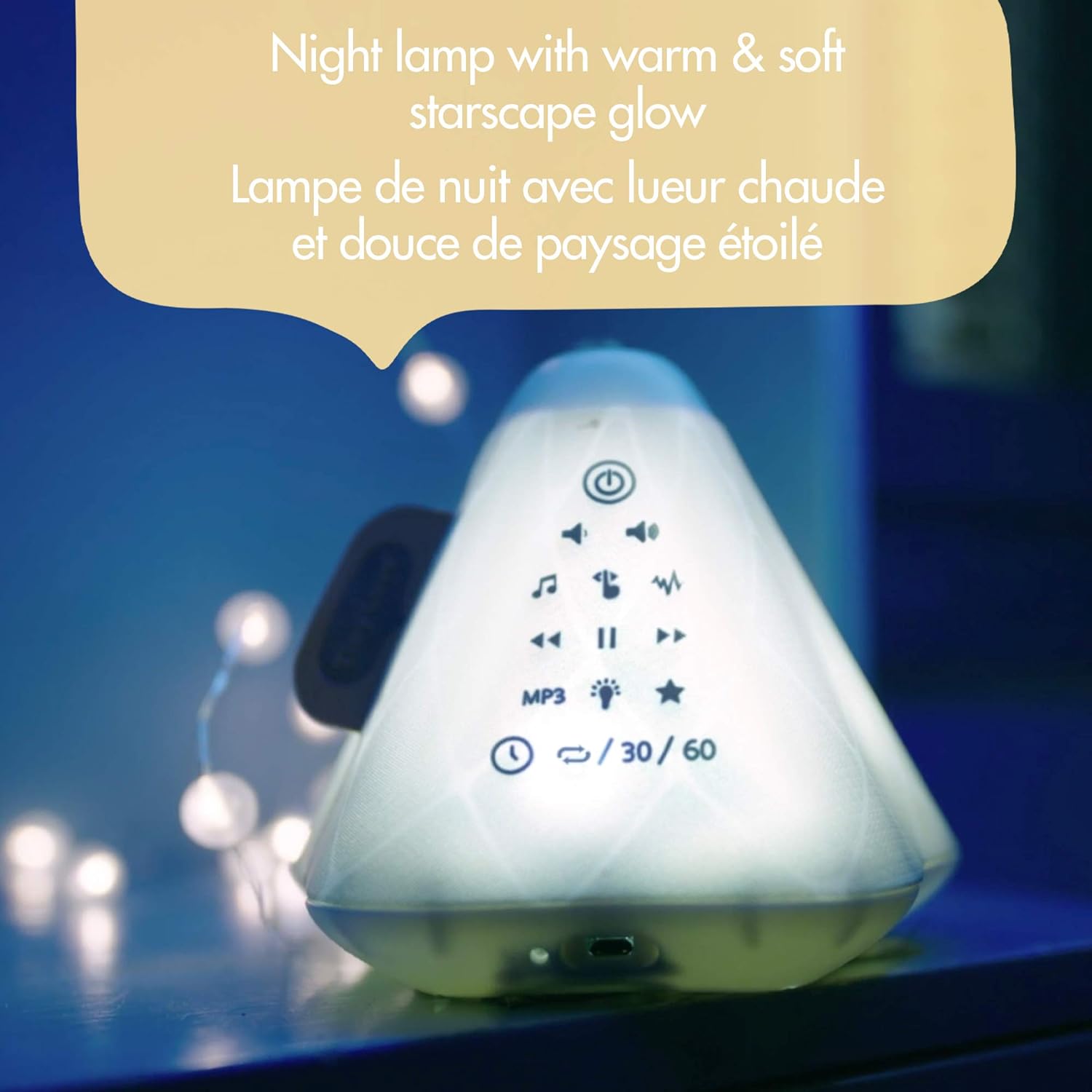 Boho Chic Tiny Dreamer 3-In-1 Musical Projector, Soft Beige