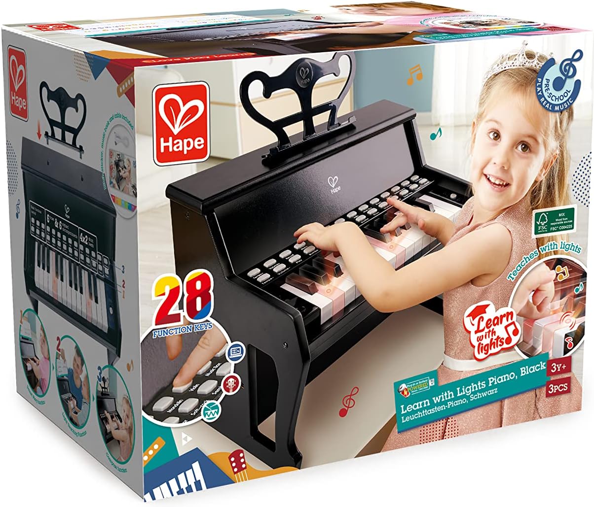 Learn with Lights Piano, Black