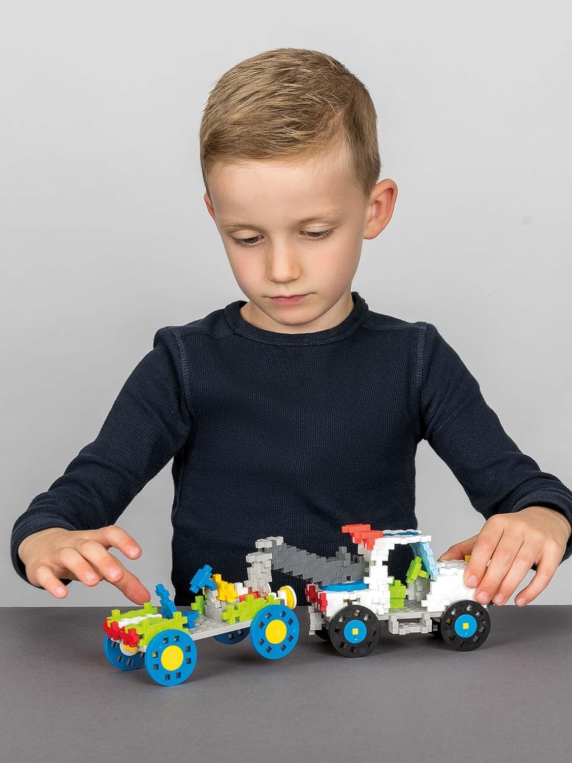 Plus-Plus - Learn to Build Go! Vehicles - 500 Pieces - Creative Building and Construction Set - Mix of Basic Colors in a Box - Kids 5 to 12 Years - P7011, 20Mm
