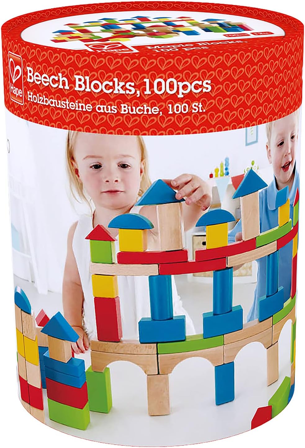 Award Winning Kid'S Wooden Building Block Set (100 Pieces)