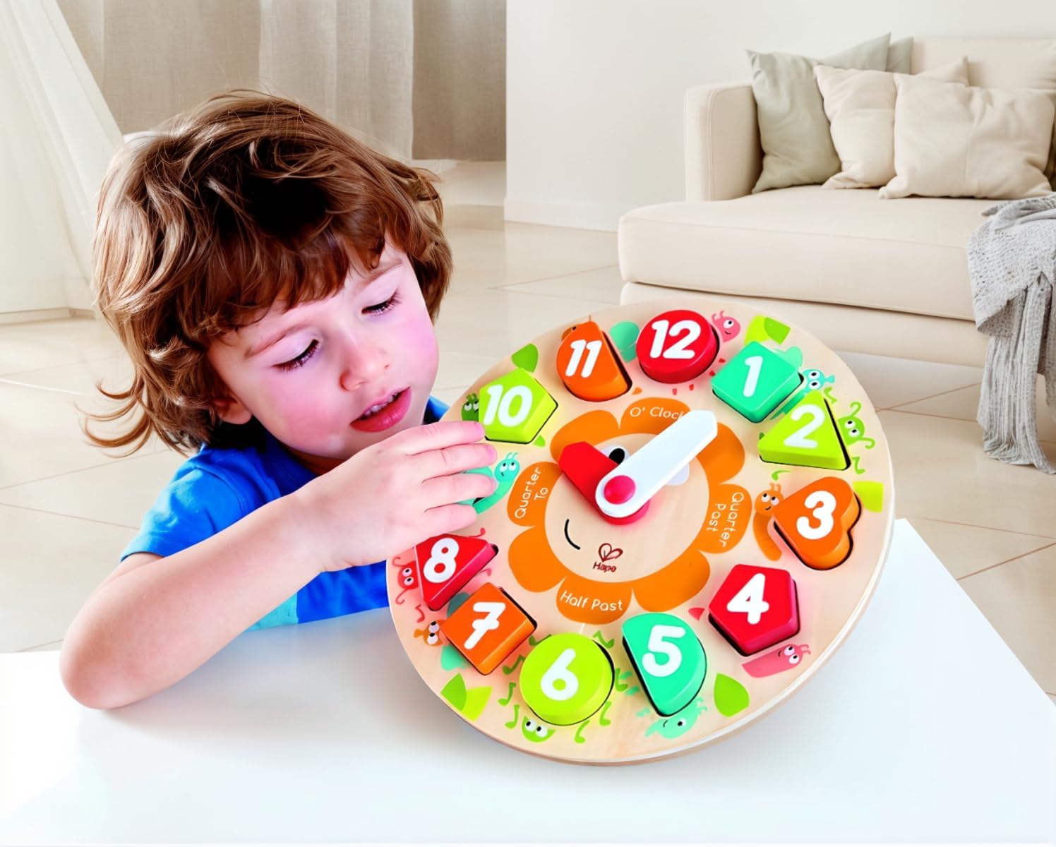 Chunky Clock Puzzle Game, Multicolor, 9.65'' X 1.38''