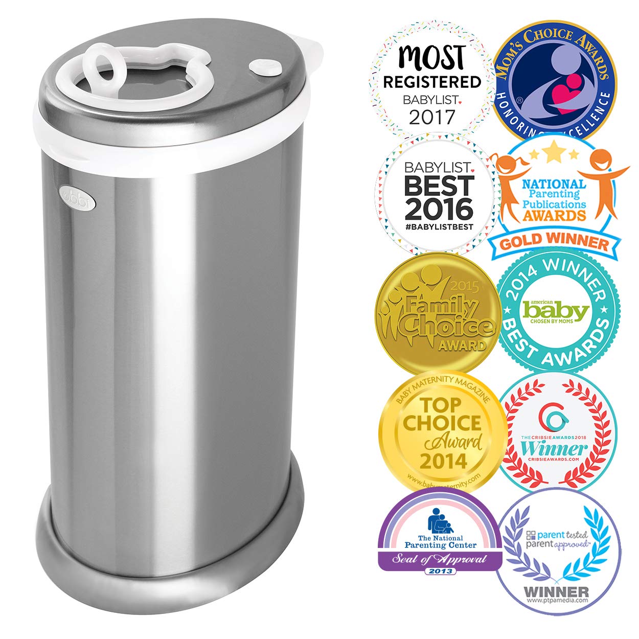 Limited Edition, Money Saving, No Special Bag Required, Steel Odor Locking Diaper Pail, Chrome, 3.18 Ounces