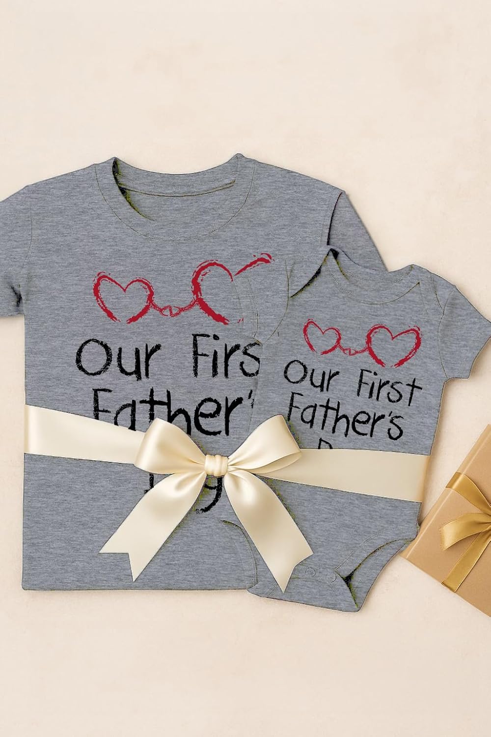 Our First Father'S Day Matching Outfits New Dads Gifts Dad Shirt and Son Daughter Infant Bodysuit