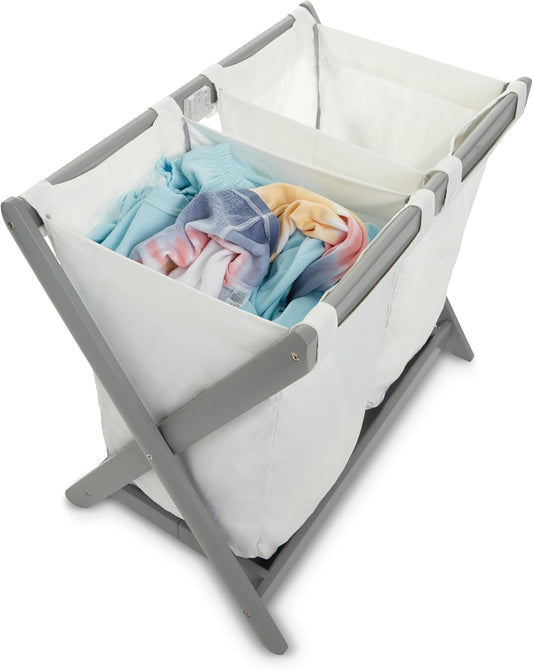 Bassinet Stand Hamper Insert Compatible with Uppababy Bassinet Stands, 2 Pack, Dual Compartment and Carry Handles (Bassinet Stand Is Not Included)