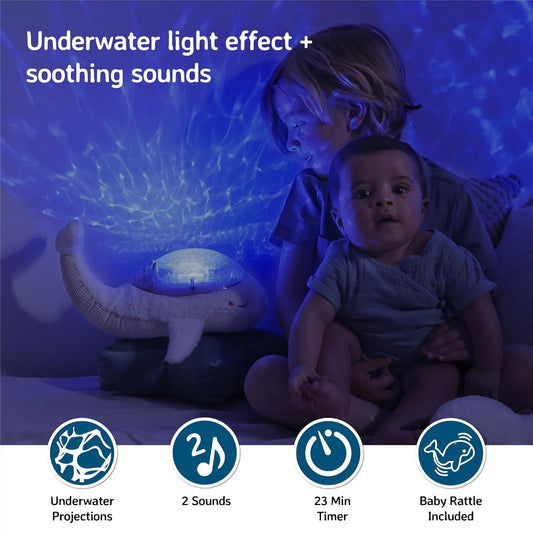 Ocean Projector Nightlight with White Noise Soothing Sounds | Adjustable Settings and Auto-Shutoff | Tranquil Whale™ Family - White