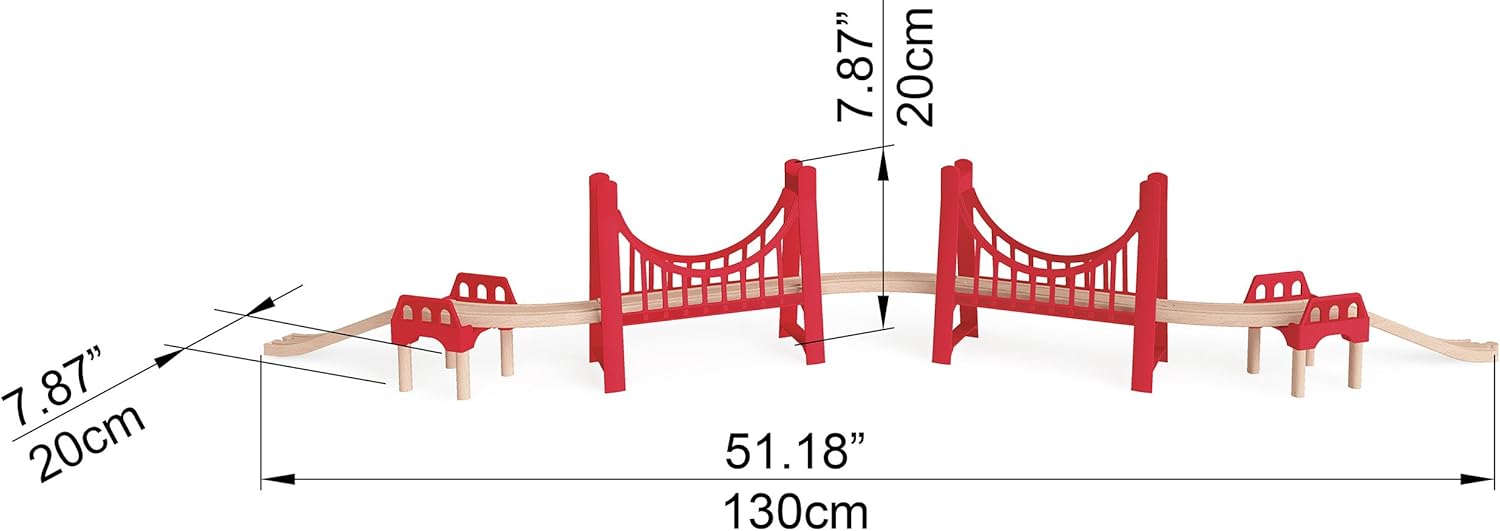 Railway Extended Double Suspension Bridge Train Set