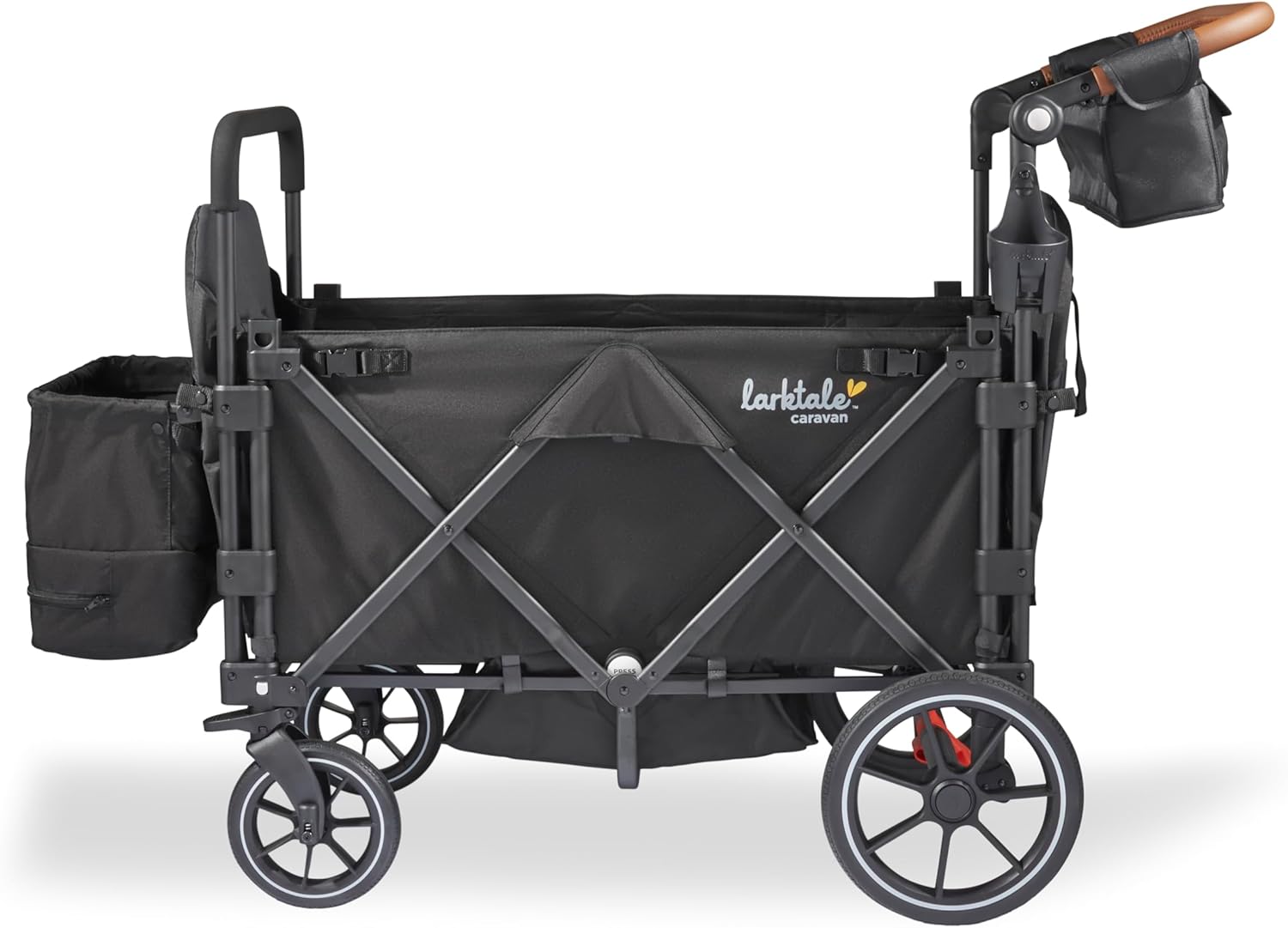 Caravan V3, Byron Black - Stroller/Wagon for Kids & Babies - Seats 2 Passengers or 200 Lbs. Total Weight Capacity. - Reclining Seats, Full-Coverage Sun Canopies, Height-Adjustable Handlebar