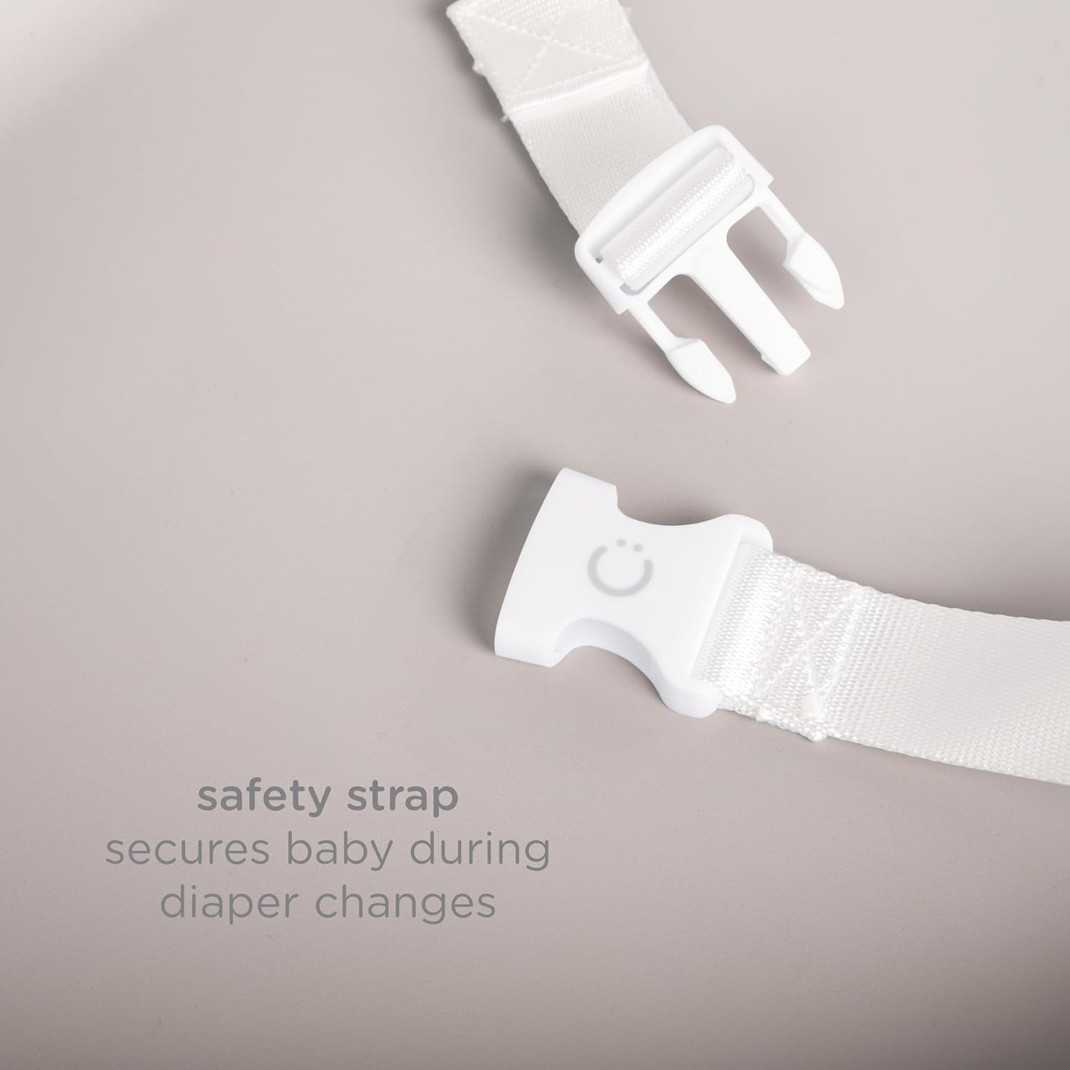 Baby Changing Pad, Easy to Clean with Detachable Base, Lightweight, Waterproof Foam, Includes Safety Strap and Non-Skid Feet, Taupe
