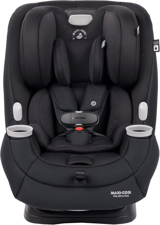 Pria All-In-One Car Seat, 3In1, Convertible from Infant to Toddler, Rear and Forward Facing, Booster Mode, Washable Seat Cover, Authentic Black