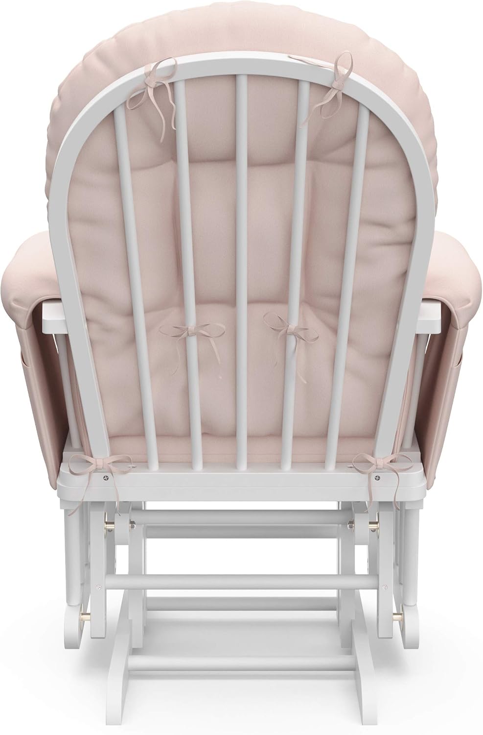 Hoop Glider and Ottoman, White/Pink