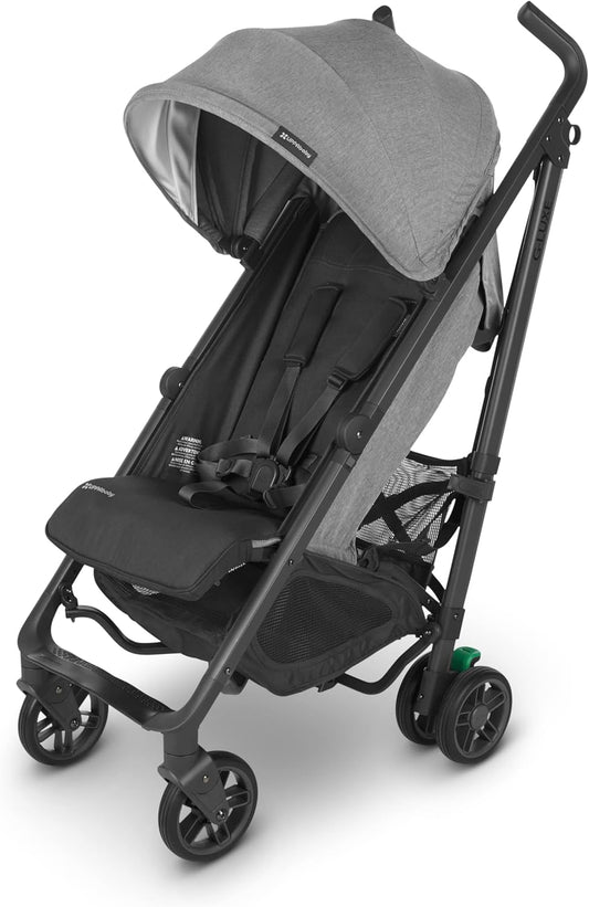 G-Luxe Umbrella Stroller/Lightweight Design for Easy Travel/One-Step Fold + Recline/Xl Basket + Canopy/Cup Holder Included/Greyson (Charcoal Mélange/Carbon Frame)