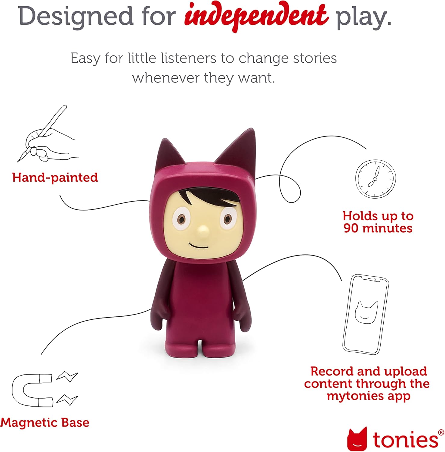 Creative Audio Character - Record and Upload up to 90 Minutes of Your Own Stories and Songs - Purple/Light