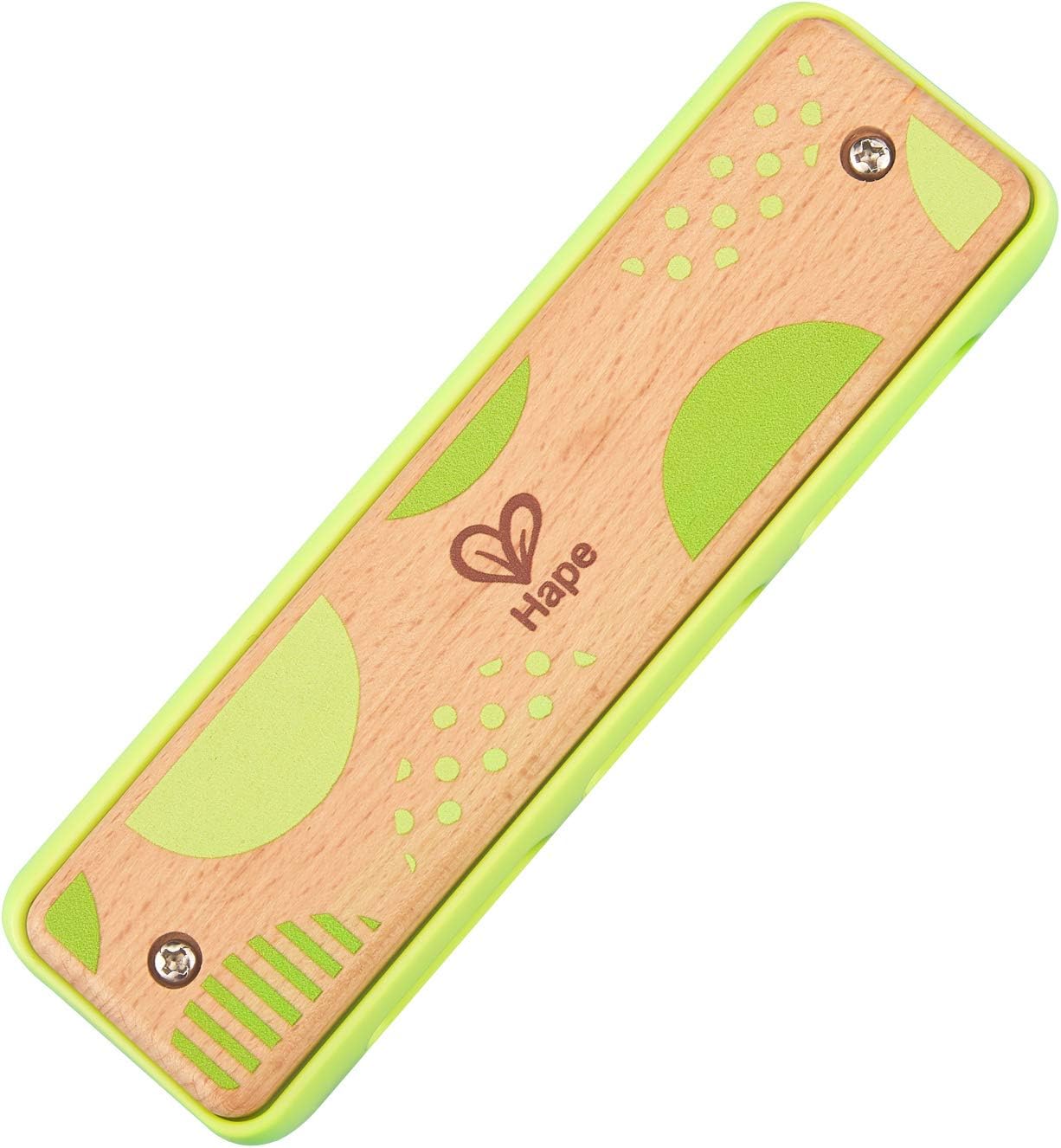 Blues Harmonica | 10 Hole Wooden Musical Instrument Toy for Kids, Green