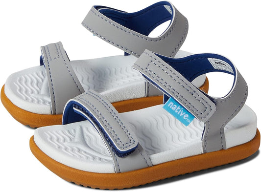 , Charley, Kids Sandal, Pigeon Grey/Shell White/Toffee Brown, 10 Toddler