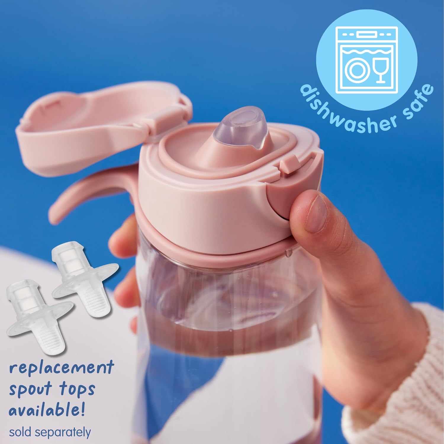 20 Oz Sport Spout Bottle: Kids Water Bottle with Spout and Lid for School, Sports, Travel, Daycare. Spill Proof & Leak Proof. Easy Grip Triangle Shape, Durable Tritan. BPA Free, Dishwasher Safe