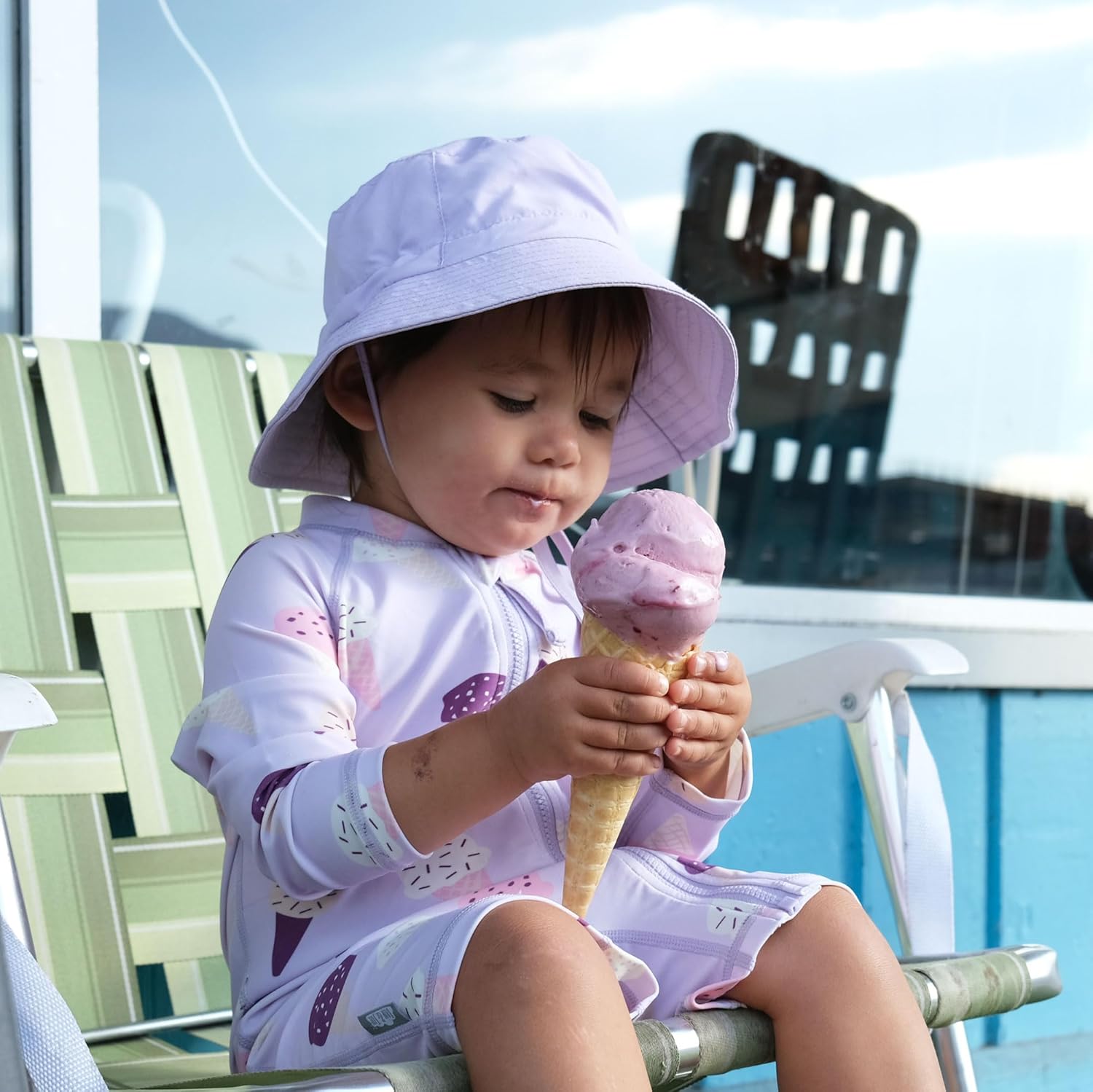 Sun Protection Swim Hat Girl, with Strap