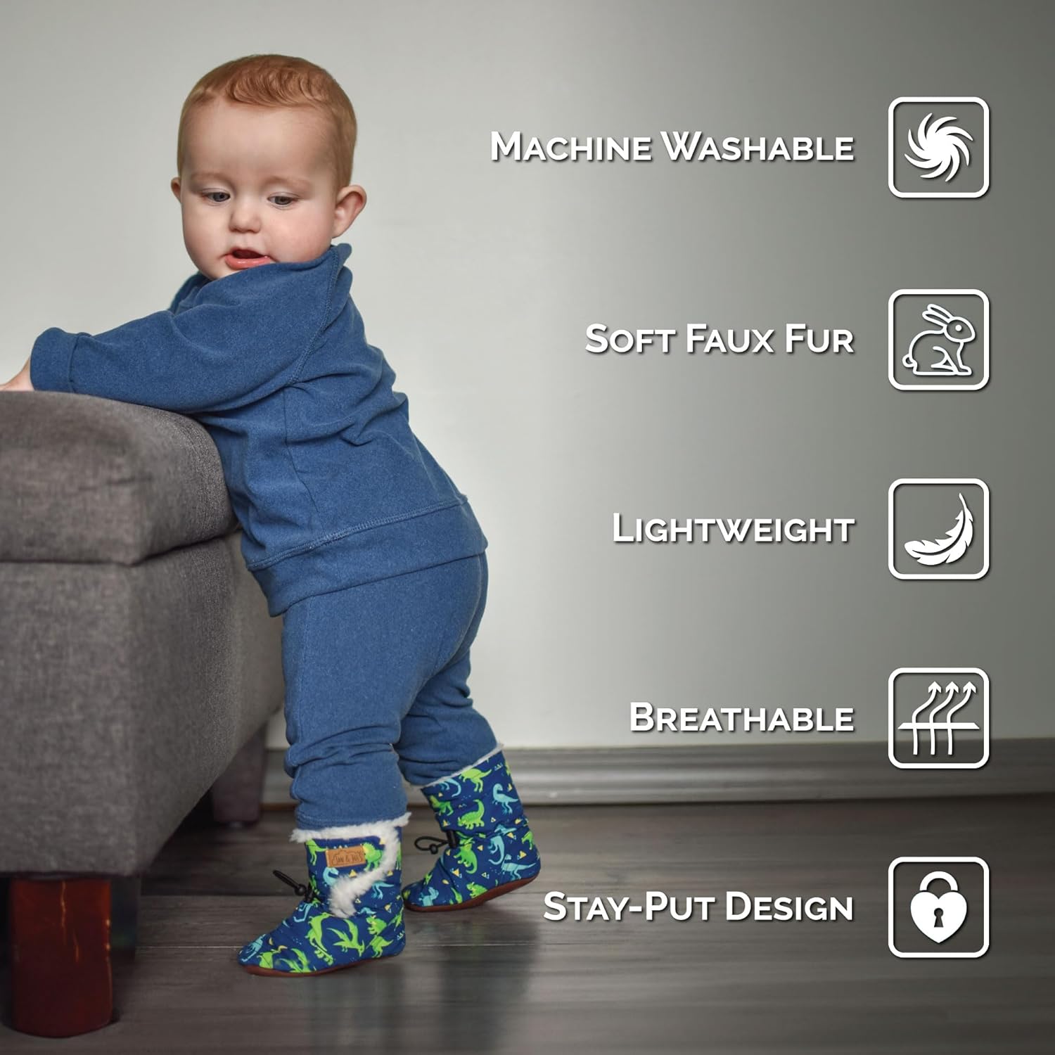 Stay-Put Winter Booties, Non-Slip Boots for Babies and Toddlers