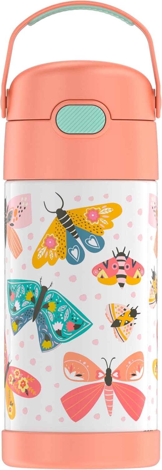 FUNTAINER 12 Ounce Stainless Steel Kids Bottle, Pastel Delight
