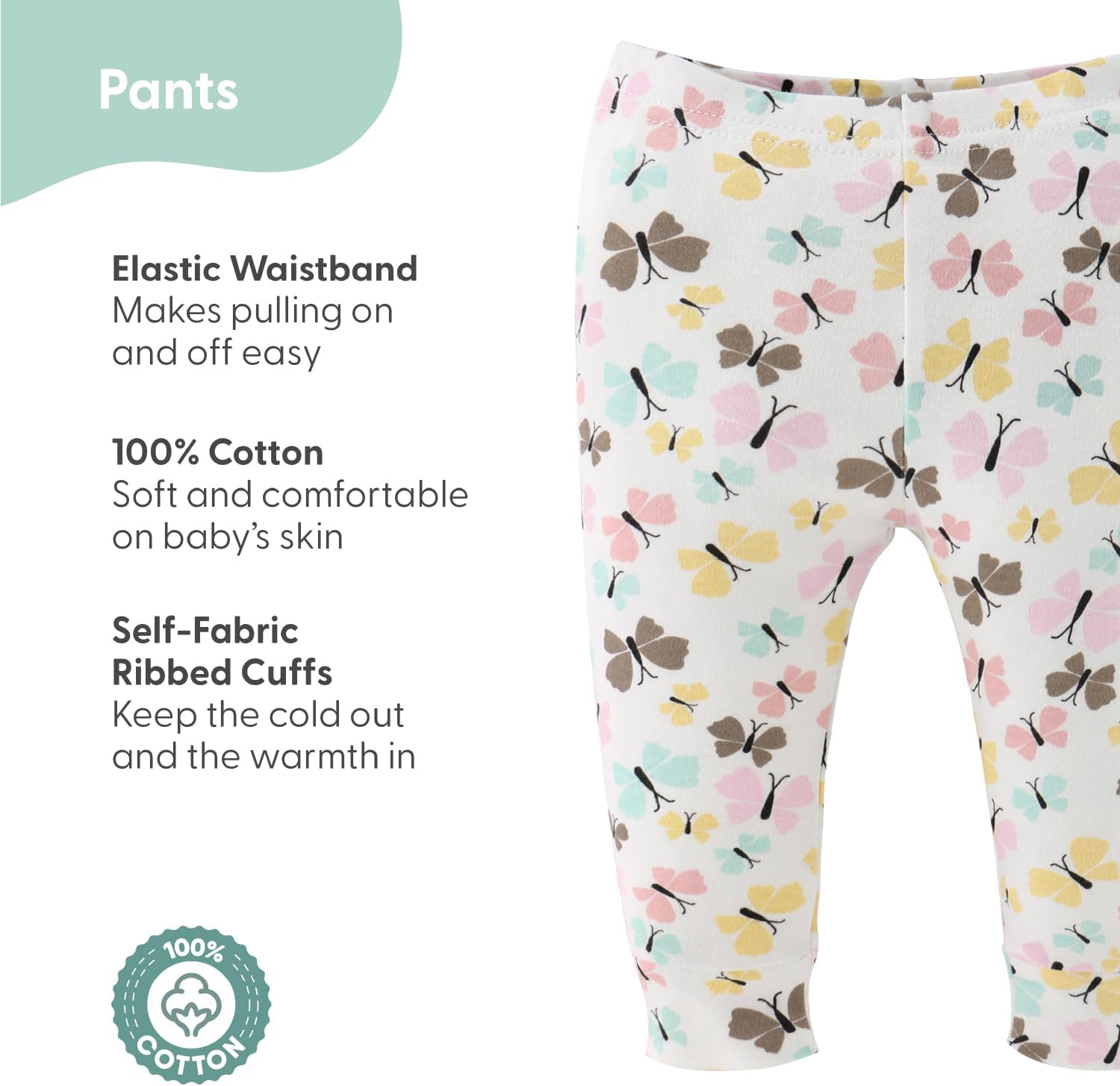 Baby Girl Pants, Baby Girls' Clothing, Cotton Baby Clothes for Girls, Newborn to 24 Month Pants, Bottoms