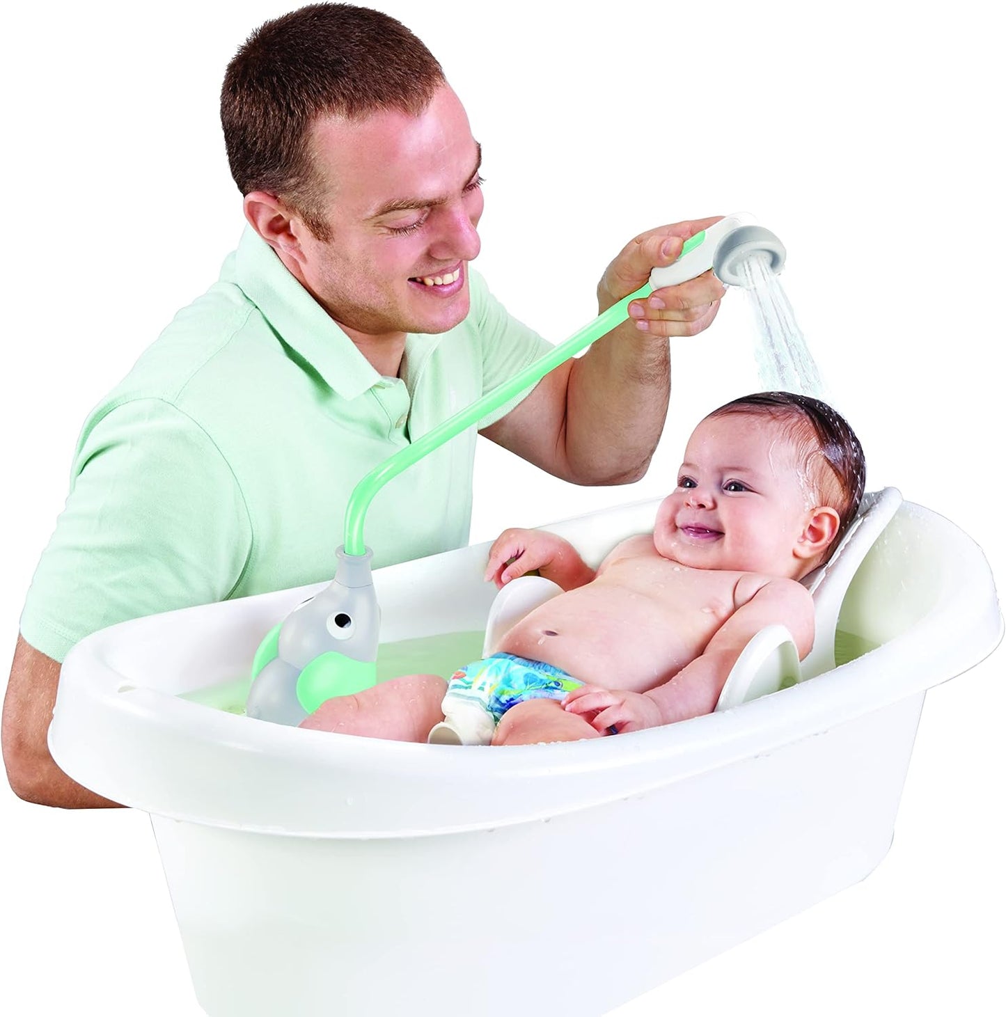 - Elephant Baby Bath Shower Head - Teal - Suitable for Newborns, Infants, and Toddlers - Can Be Used as a Bath Toy - Compact and Portable - from Birth – 40212
