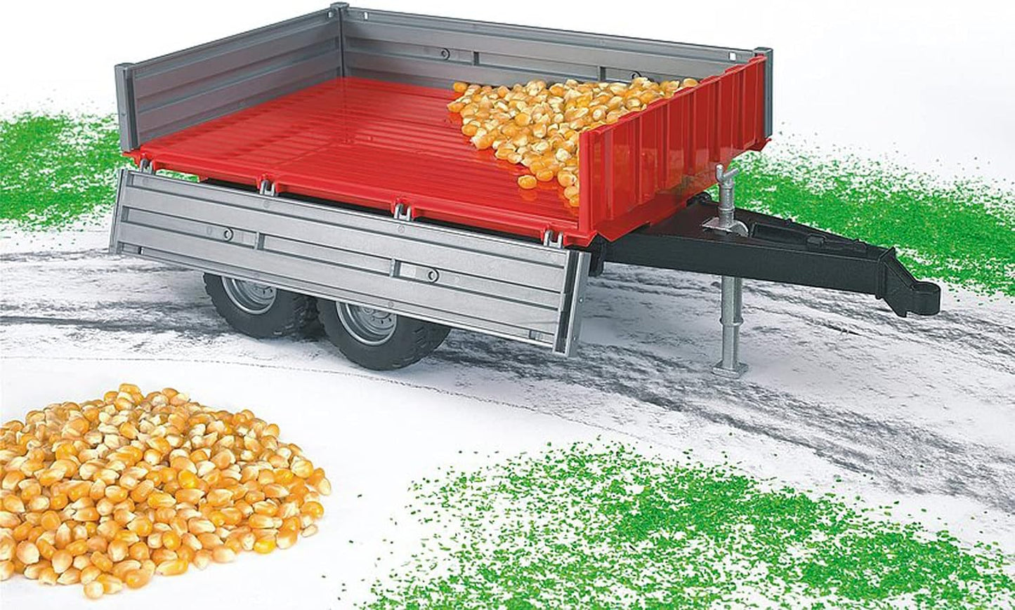 02019 Tipping Trailer Accessory with Hitch for Farm Tractors, Construction & Forestry Trucks, Realistic Foldable Side Walls, 1:16 Scale
