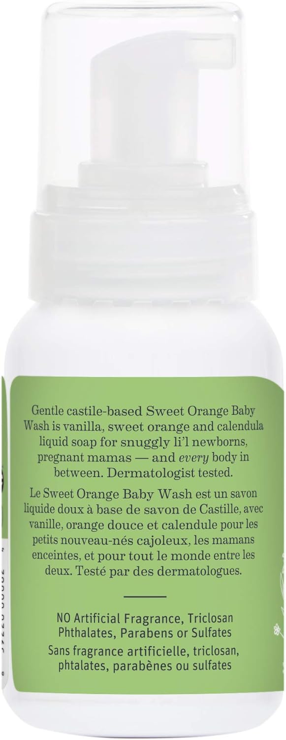 Earth Mama Sweet Orange Baby Wash Gentle Castile Soap for Sensitive Skin, 5.3-Ounce