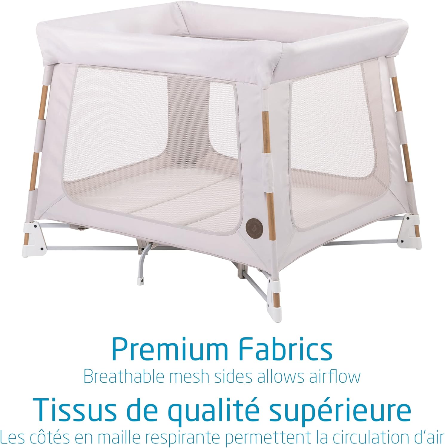 Swift Playard, Playpen with 3-In-1 (Newborn Bassinet, Toddler, Play), Portable, Ultra Comfort, 1 Step Fold, Travel Bag Included, Horizon Sand