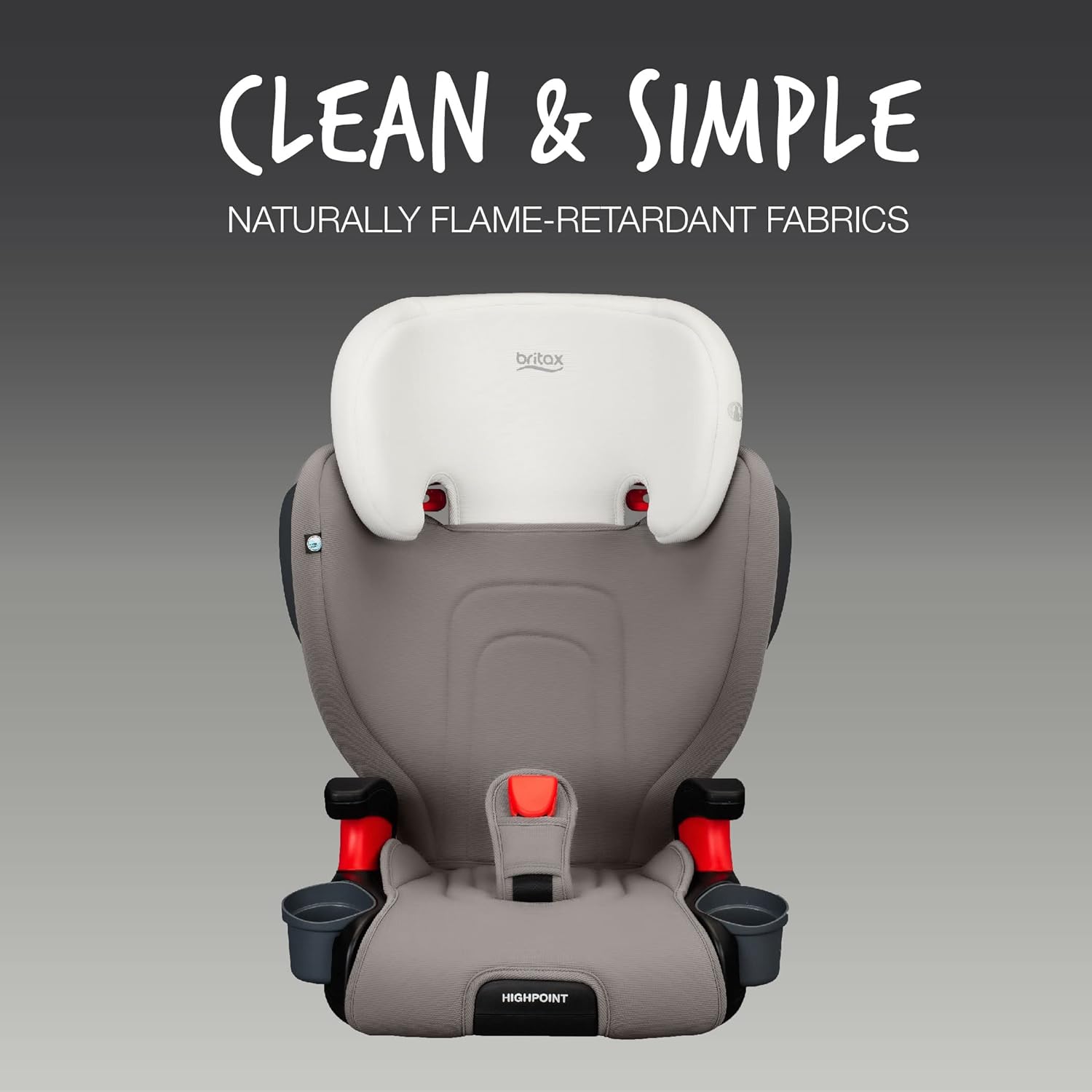 Highpoint Backless Belt-Positioning Booster Seat, Safewash Gray Ombre