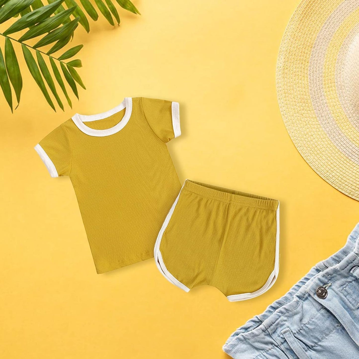 Baby Boys Girls Short Sleeve T-Shirt Tops+Shorts Cute Summer Outfit for Toddler Loung𝐞wear Cotton 𝐏ajamas Sl𝐞epwear
