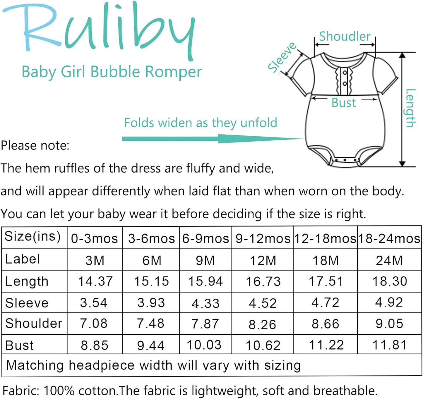 Baby Girls Clothes Set Cotton Floral Bodysuit Dress with Headpiece for 3-24 Months