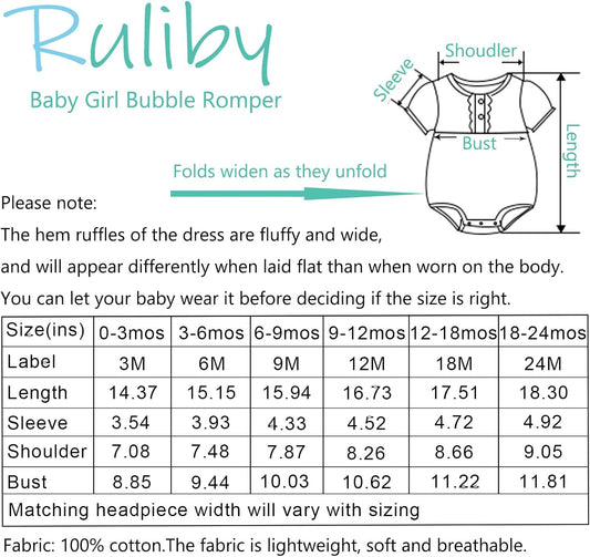 Baby Girls Clothes Set Cotton Floral Bodysuit Dress with Headpiece for 3-24 Months