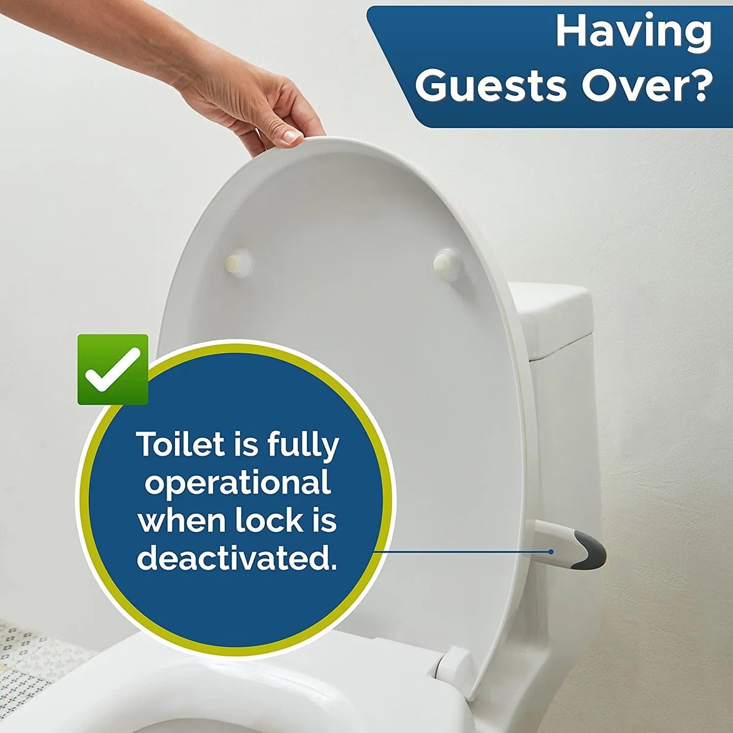Baby Toilet Lock by  - 9" L X 4" W - Ideal Baby Proof Toilet Lidlock - No Tools Needed Easy Installation with 3M Adhesive - Top Safety Toilet Seat Lock - Fits Most Toilets - White (1 Pack)