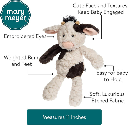 - Putty Nursery Stuffed Plush Animal Toy - Soft, Huggable Plushie for Babies, Toddlers, & Kids - Cow 11"