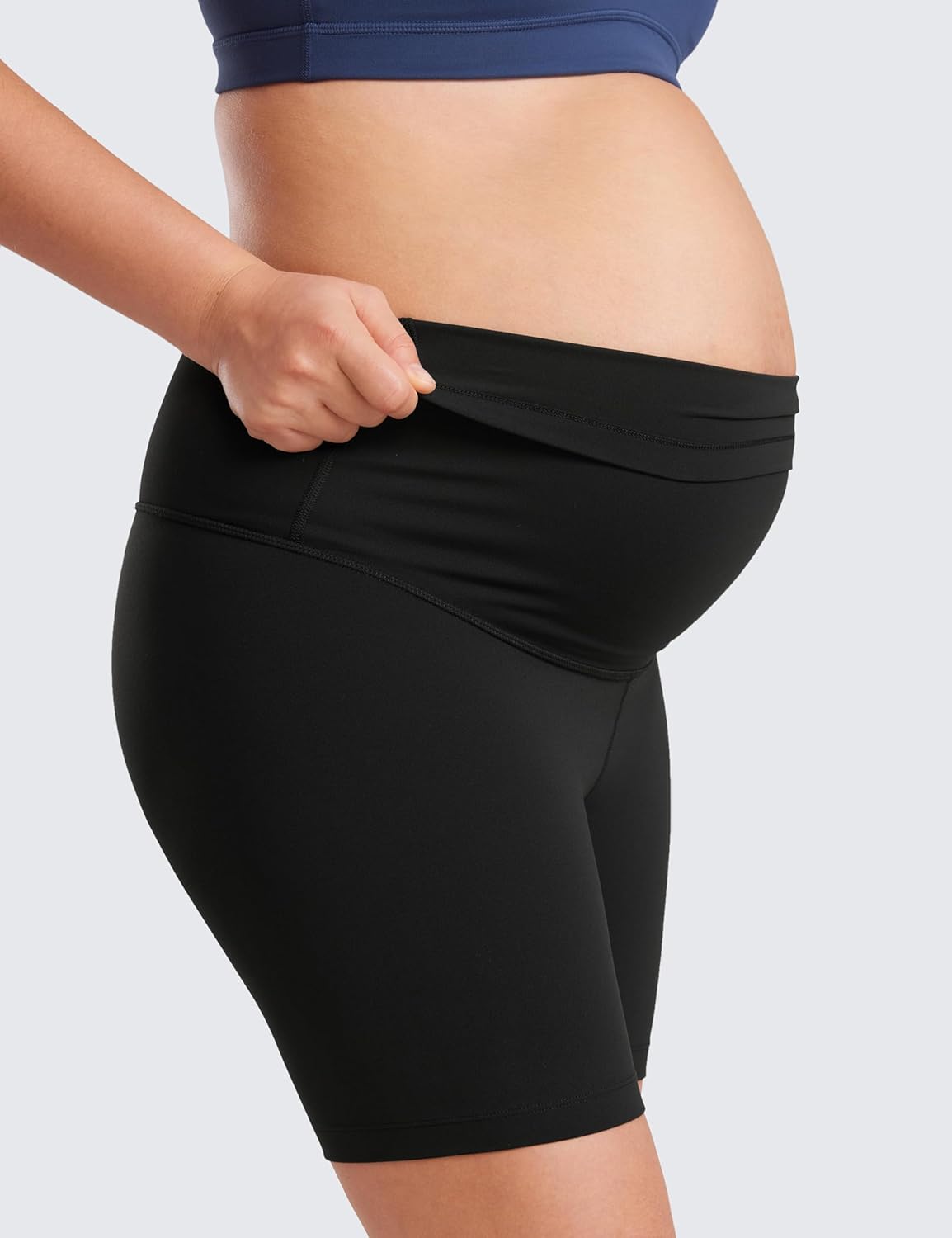 Womens Butterluxe Maternity Yoga Shorts 4" / 6" - over the Belly Pregnancy Workout Athletic Biker Shorts