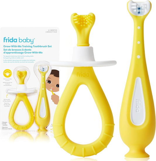 Training Toothbrush, Toothbrush Training Set, 1 Baby + 1 Toddler Toothbrush for 6-24 Months