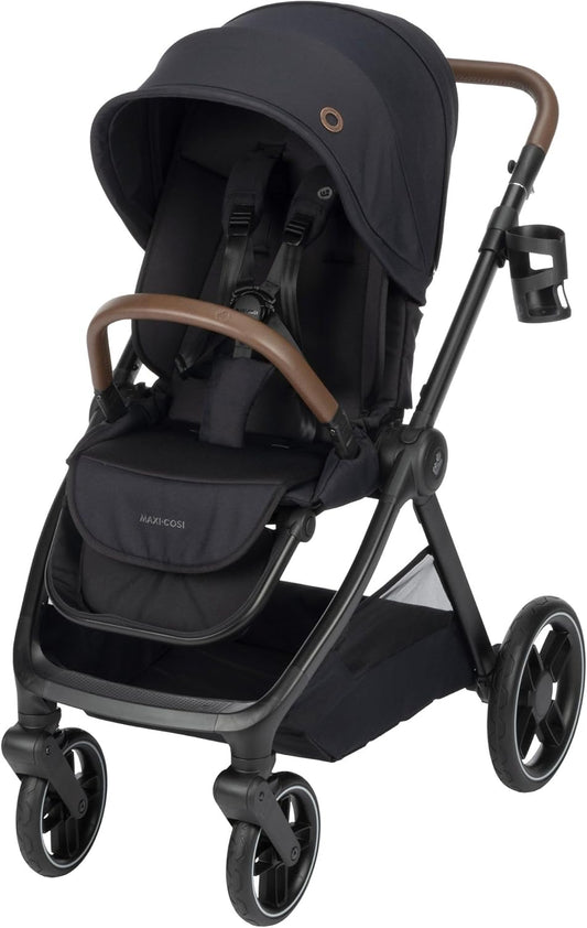 Oxford Stroller, 4 Modes of Use, Spacious Seat, Compact Fold, All Wheel Suspension, Use with Mico Infant Car Seat to Make a Travel System (Sold Separately), Essential Black