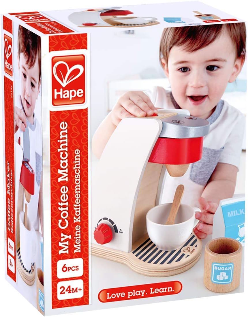 International International My Coffee Machine Wooden Play Kitchen Set with Accessories (White)
