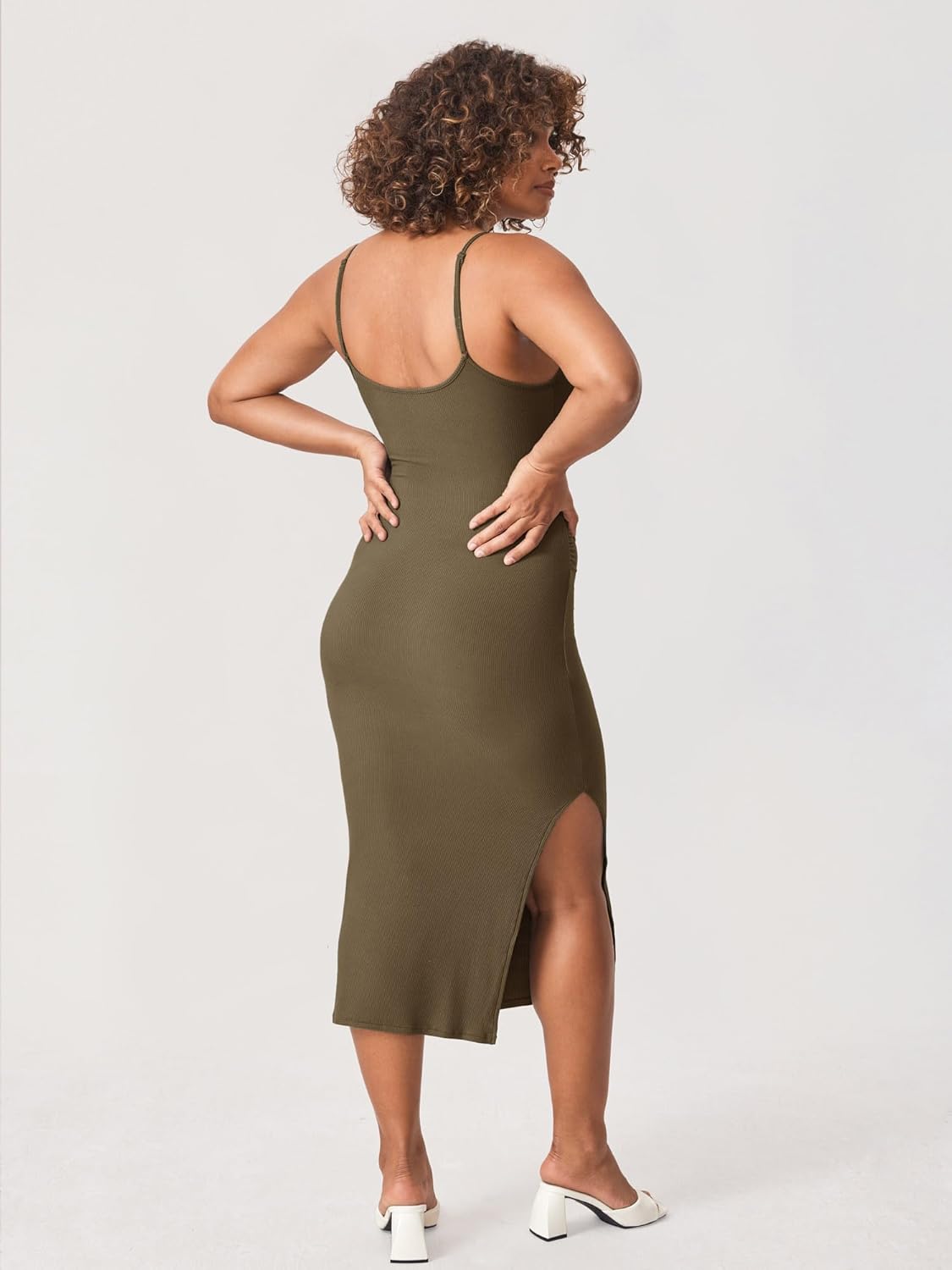 Women' S Maternity Dress Ribbed Spaghetti Strap Bodycon Dresses Square Neck Maternity Clothes for Baby Shower