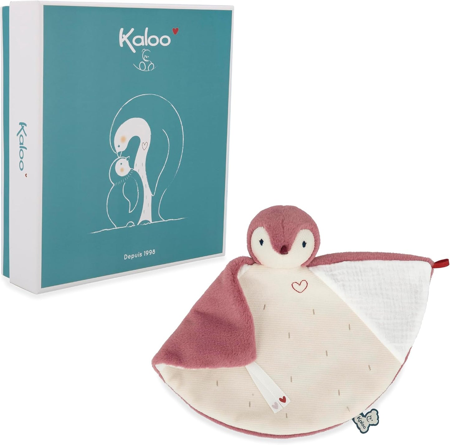 - Doudou - Penguin Pink Comforter - Soft Polyester and Micro-Velvet Baby Blankie in a Pretty Gift Box - Multi-Material with Ultra Fluffy Stomach - Early Development Toy - from Birth - K212007