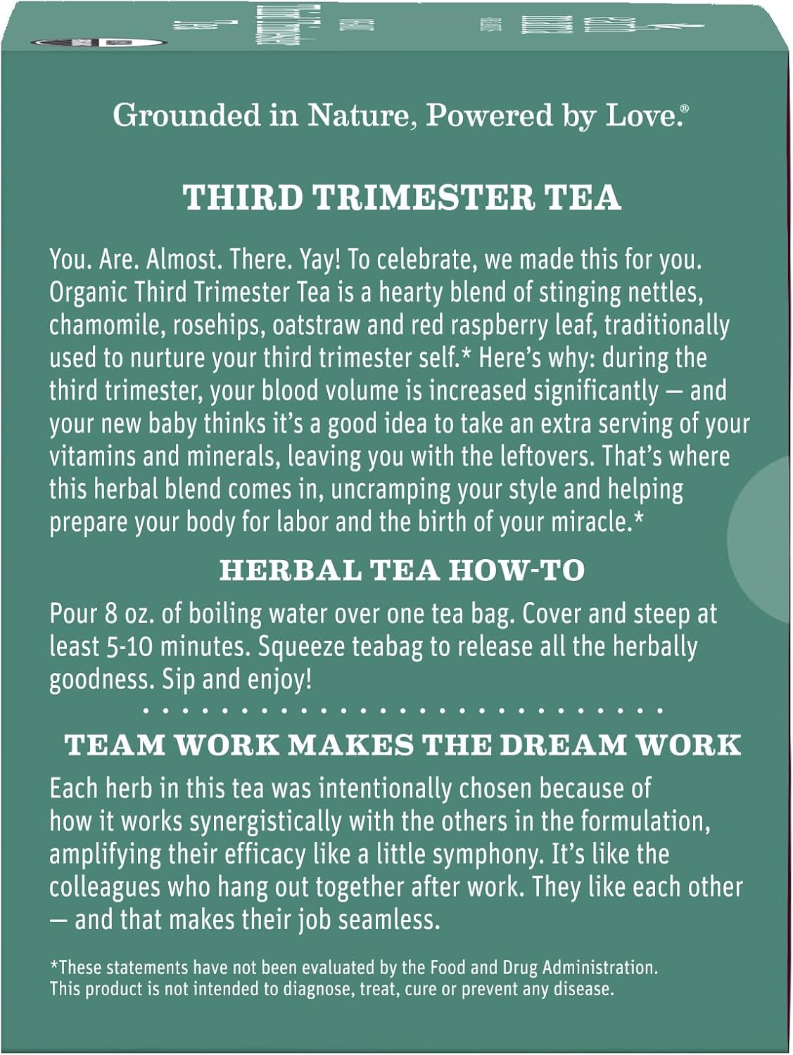 Organic Third Trimester Tea for Pregnancy Comfort and Childbirth Preparation, 16-Count
