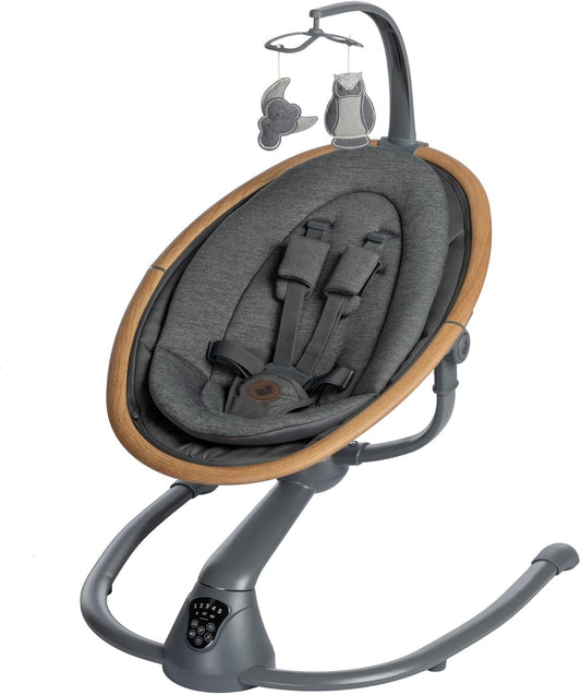 Cassia Baby Swing, Infant Swing, Automatic Motion Sensor, Music, Toys, Recline, Portable, 360 Degree Rotation, Lightweight & Foldable, Classic Graphite