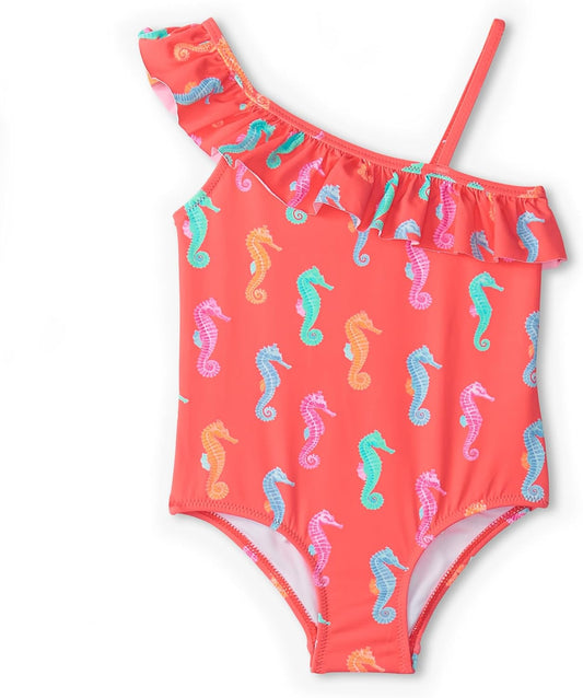 Girls Ruffle Trim Swimsuitone Piece Swimsuit