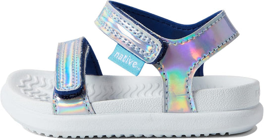 Kids Charley Hologram (Toddler) Flat Sandals for Kids - Metallic Synthetic Upper, Man Made Outsole, and round Toe